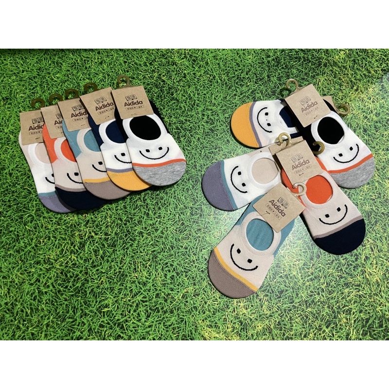 Kaos kaki anak hidden socks motif smiley