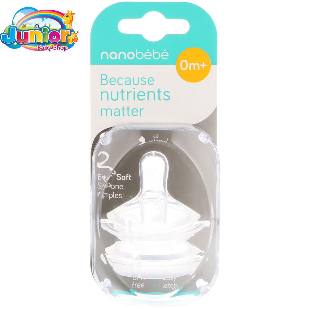 Nanobebe Replacement Nipple Slow (0m+) / Medium (3m+) / Fast (6m+)