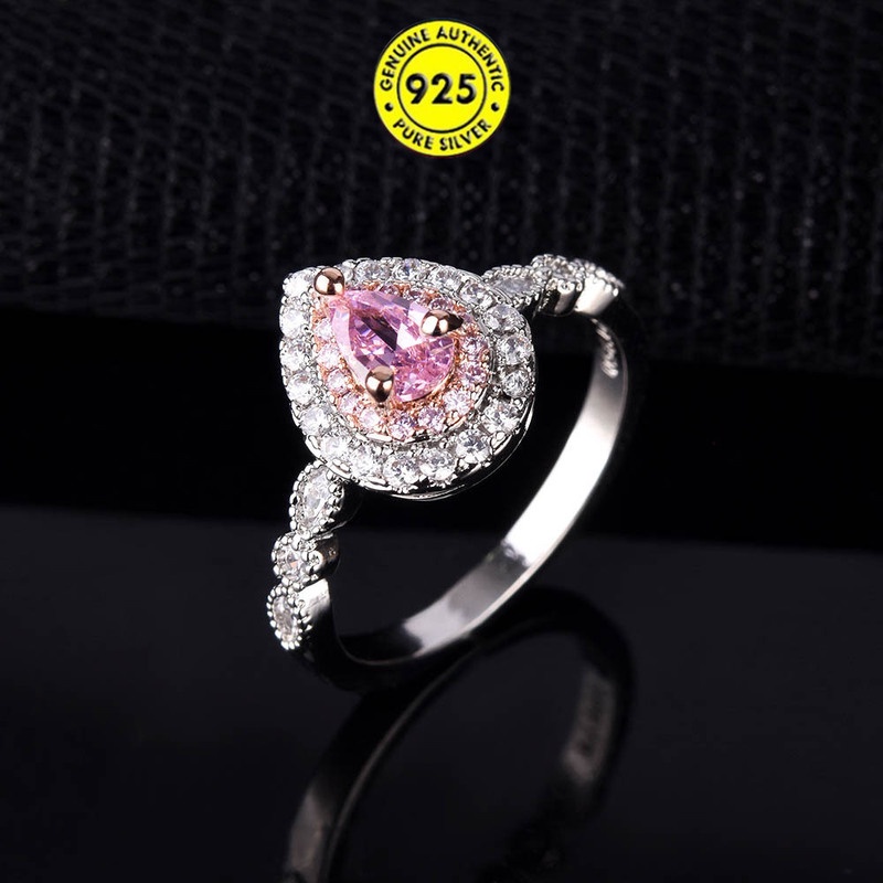 925 Silver Inlaid Moissanite Ring Luxury