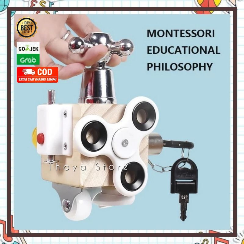 Montessori busy cube activity - Mainan montessori