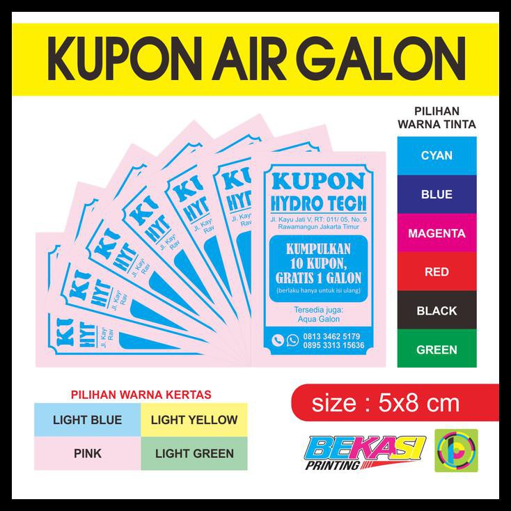 Cetak Kupon  Depot Air  Minum Isi Ulang Refill Galon  Hvs 