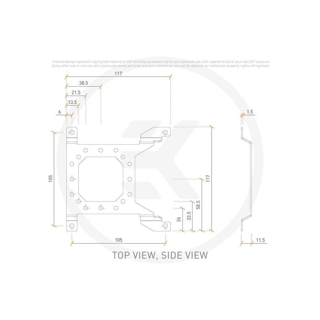 EKWB EK Loop Uni Pump Reservoir Bracket - 120mm