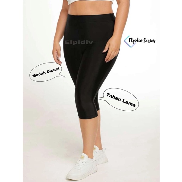 Legging Pendek Bahan Spandex 50kg-90kg Jumbo Big size 3/4