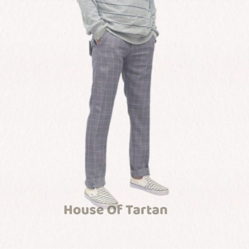 Celana Panjang Original Tartan shopee Terlaris-Abu Tartan