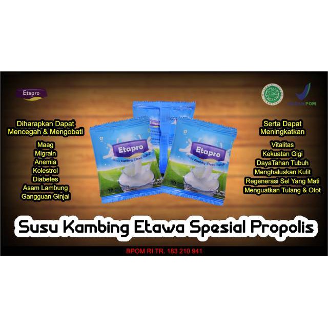 

Promo Susu Kambing EtaPro Etawa bubuk PLUS PROPOLIS Asli Original perbox