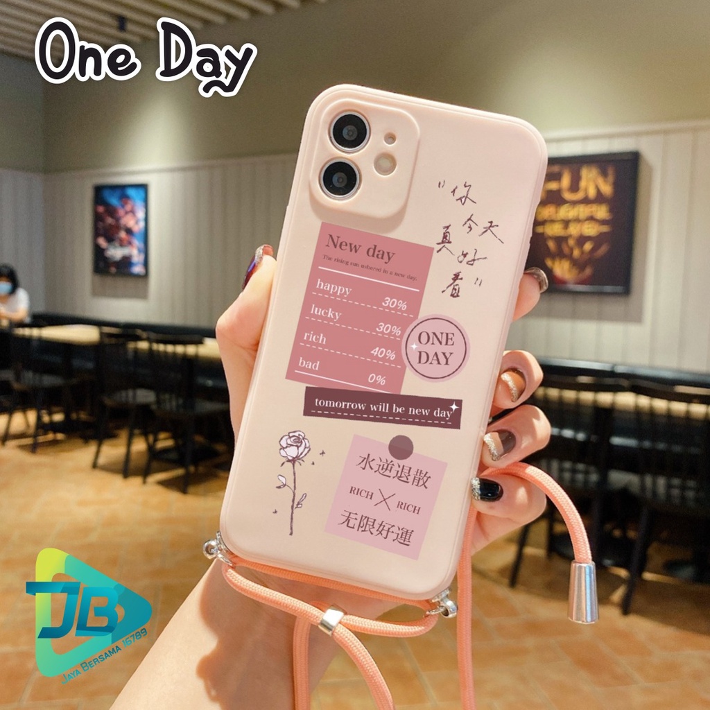 SOFTCASE SILIKON SLINGCASE TALI LANYARD STRAP PHONE MACARON PELINDUNG KAMERA ONE DAY OPPO VIVO SAMSUNG XIAOMI REALME IPHONE ALL TYPE JB5453