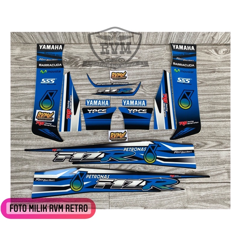 STRIPING VARIASI FIZ R Sticker Striping Variasi List YAMAHA FIZ R PETRONAS BIRU