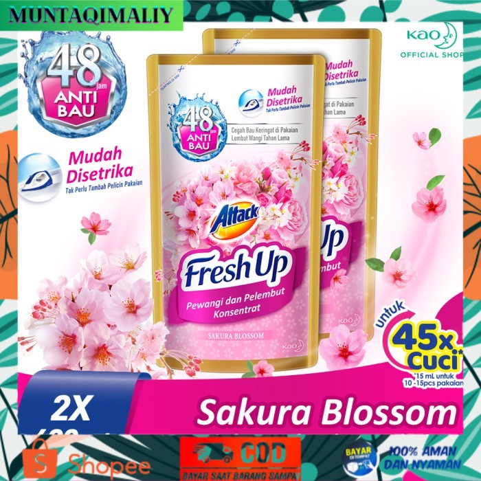 [TERBARU] Attack Fresh Up Softener Sakura Blossom 680mL Twinpack