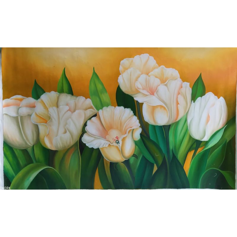 lukisan bunga tulip