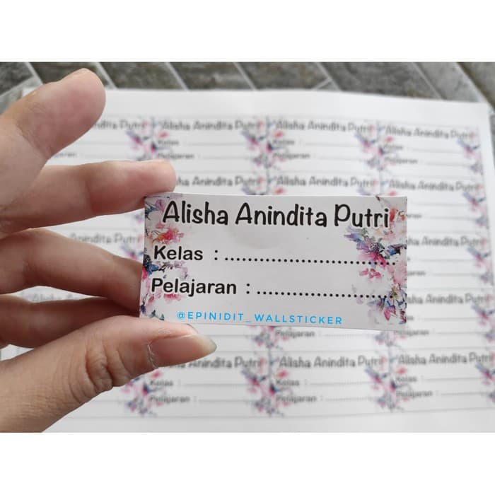 nn Label -) Stiker Nama Buku Sekolah Kelas Pelajaran Anak SD SMP Tsum