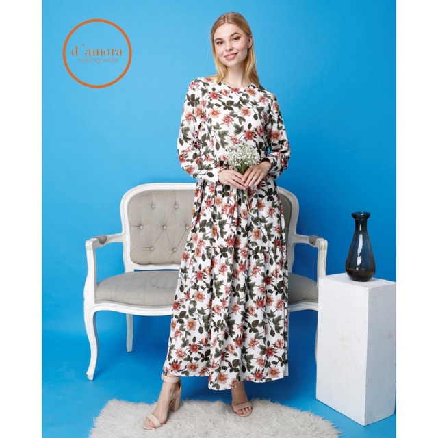 Taki dress florita broken white by D’amora