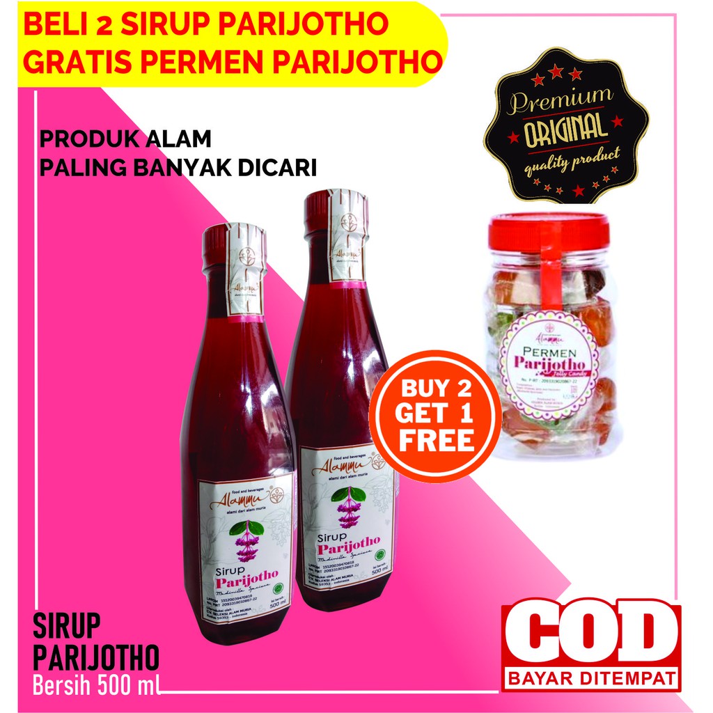 

COD - PROMO ISTIMEWA PENYUBUR KANDUNGAN BUY 2 SIRUP PARIJOTO 500 ML FREE PERMEN JELLY PARIJOTO