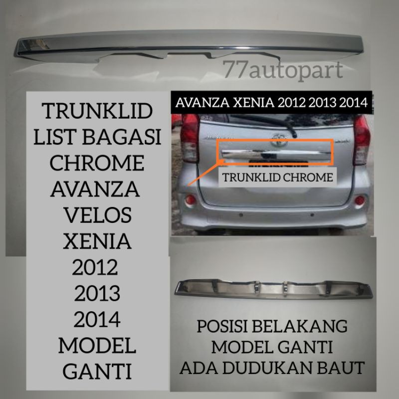 List bagasi trunklid all new avanza xenia 2012 2013 2014 model ganti