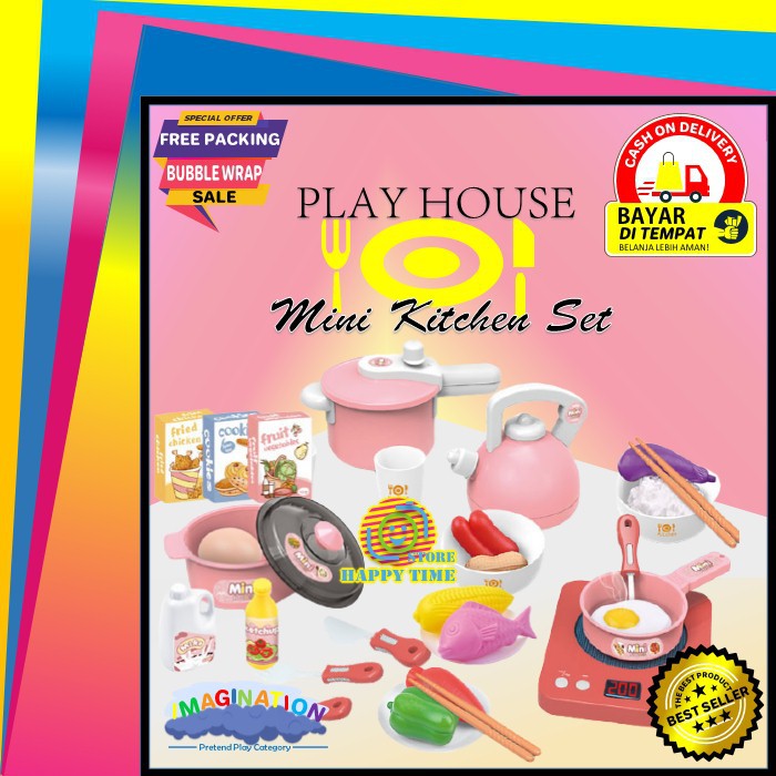 Mainan Anak Masak Masakan Modern Kitchen Set Play House Perempuan Happy Cooking Kado Anak