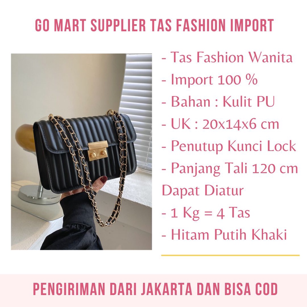 GOMART - Tas Selempang Wanita Import Terbaru Fashion Korea Kekinian - Tas Bahu Pesta Elegant - SL79