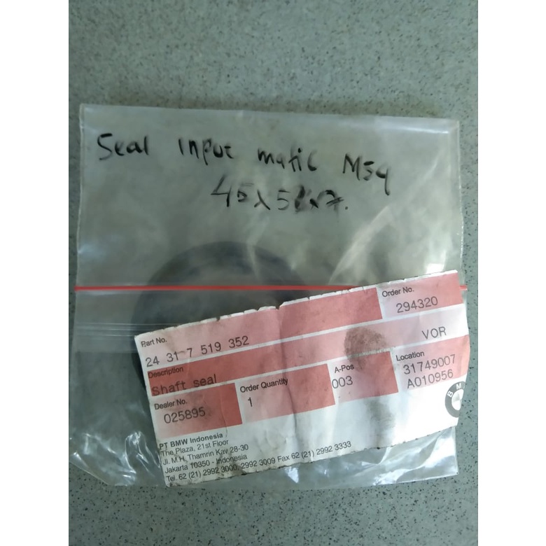 SEAL INPUT MATIC BMW E60 E90
