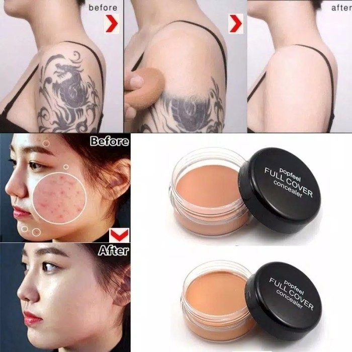 HOPE STORE -「COD ]ORIGINAL POPFEEL 5 Warna Concealer Cream Pallete Tahan Air dan Tahan Lama/ Dark Circles Natural