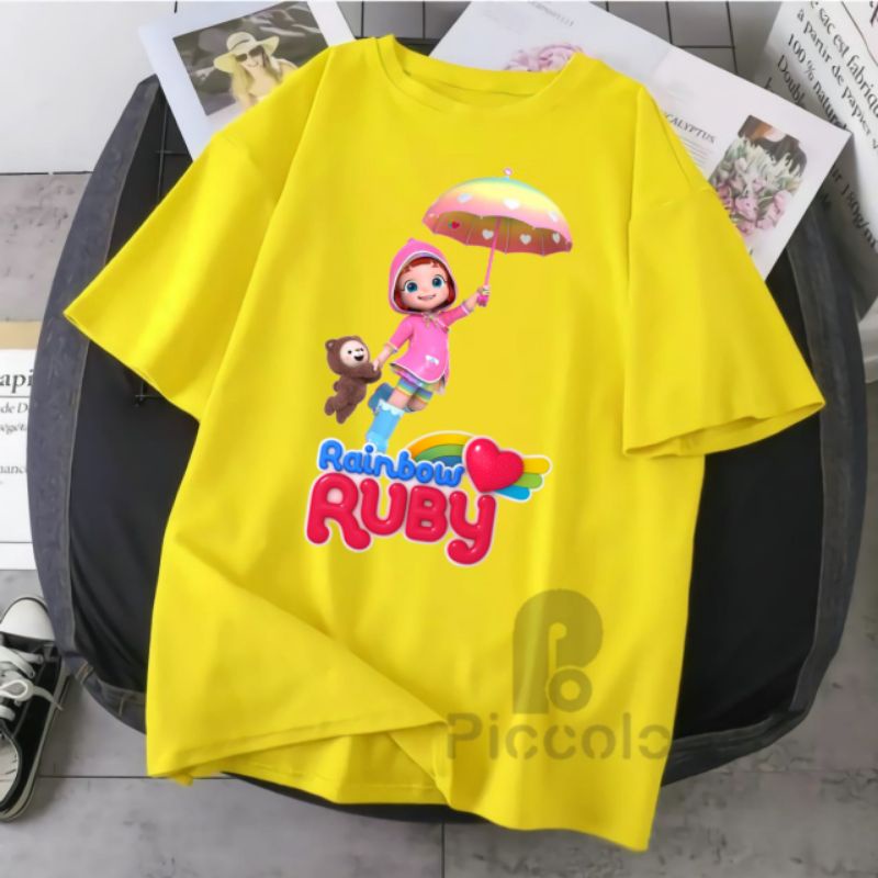 kaos baju anak anak  Ruby rainbow bahan premium