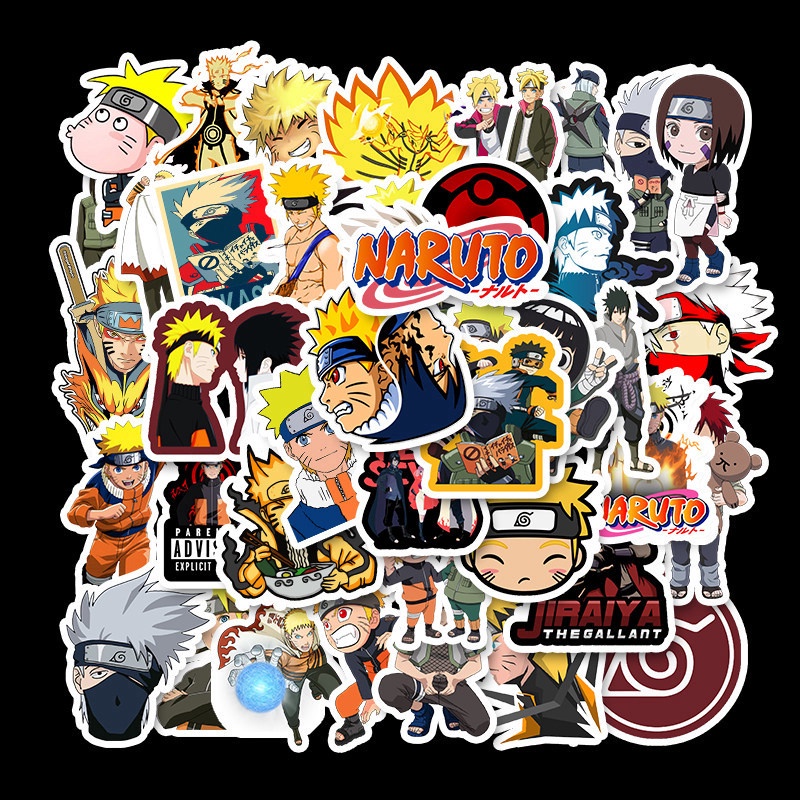 50pcs/set Naruto Sasuke Design Waterproof Stickers For Laptop/Skateboard Decoration
