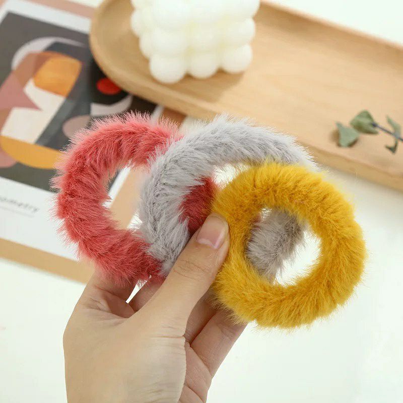 IKat Rambut Wanita Bulu Elastis Karet HairTie Fashion Korea Lucu Cantik
