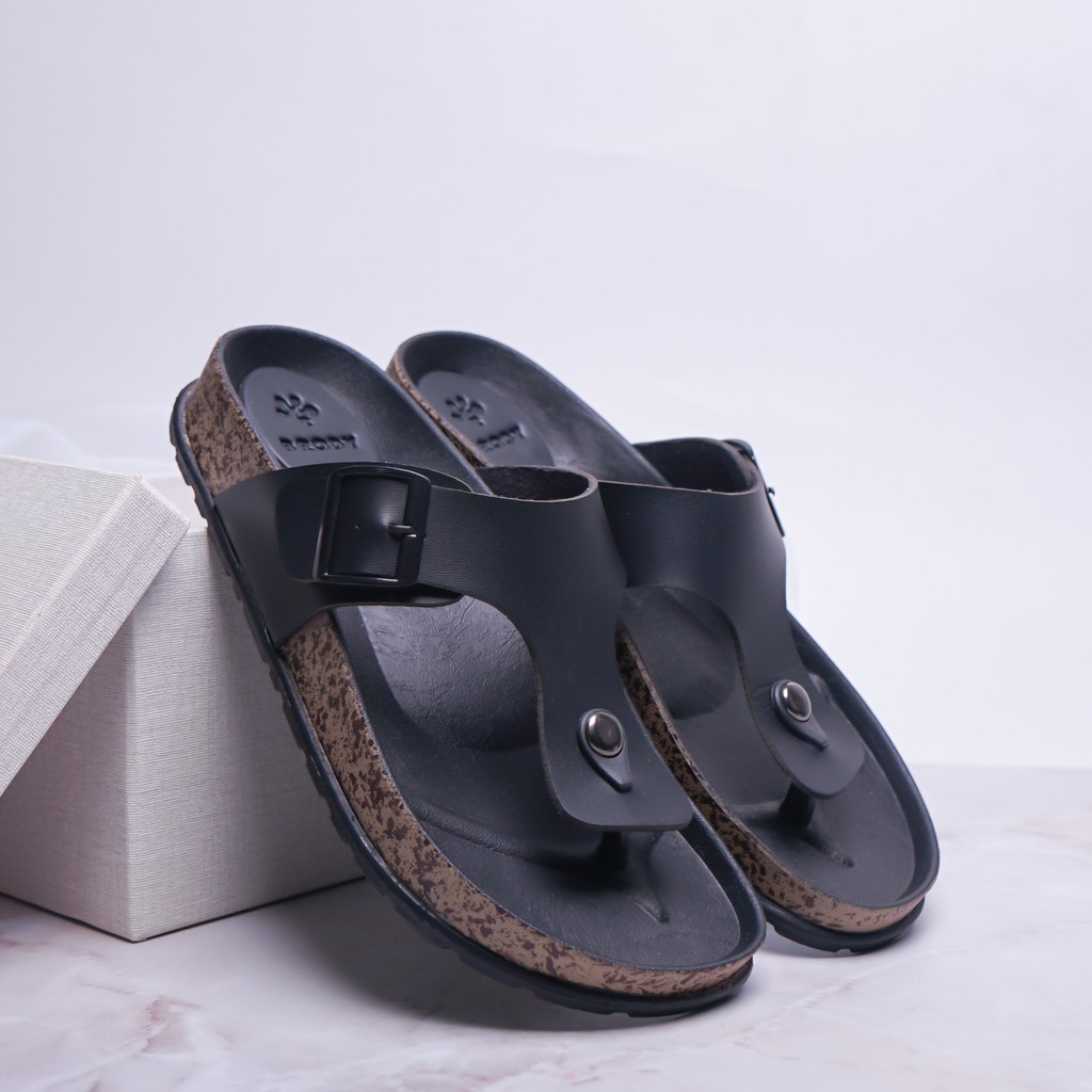 Brody BOXER Sandal pria casual sendal jepit gesper laki kulit sol puyuh kekinian model birken terbaru