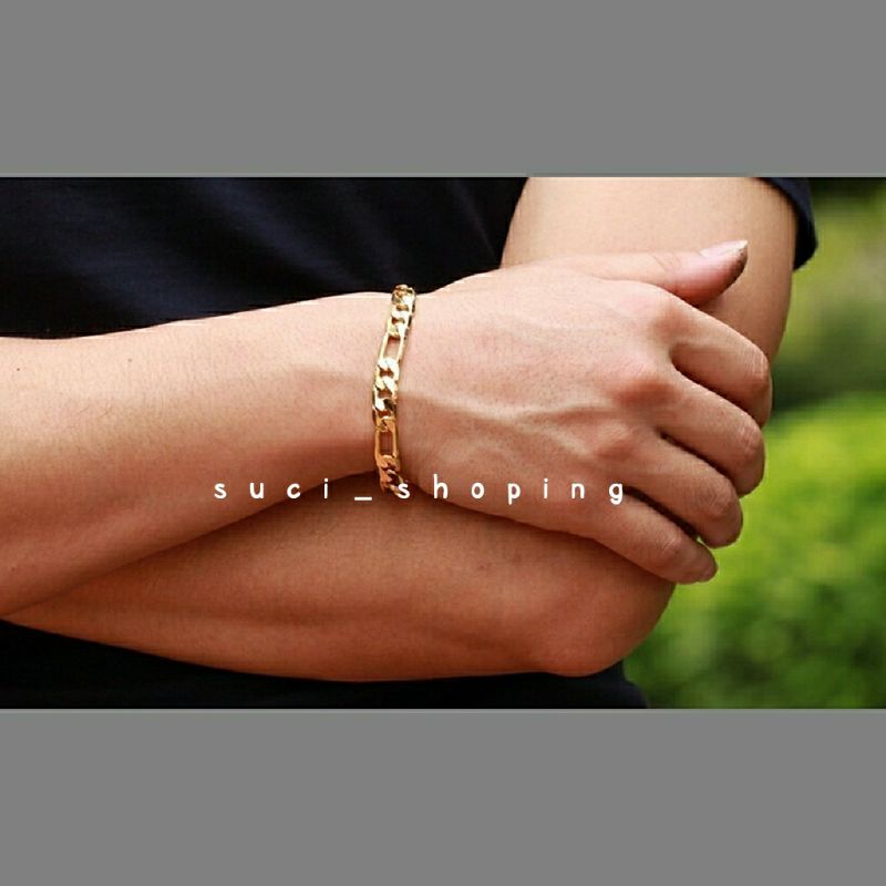 GELANG RANTAI GOLD SIMPLE TITANIUM PRIA DAN WANITA