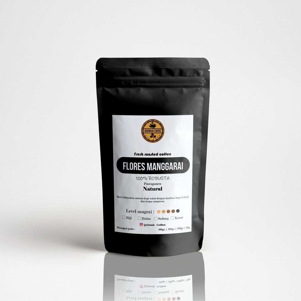 

Kopi Robusta Flores Manggarai 100 gram - BIJI / BUBUK Qohwah Coffee