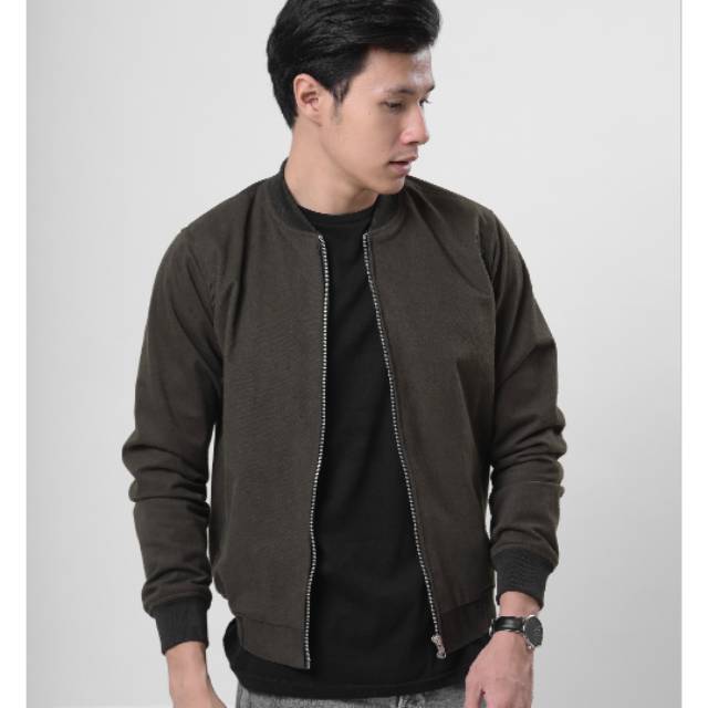 JAKET CANVAS SUEDE BOMBER