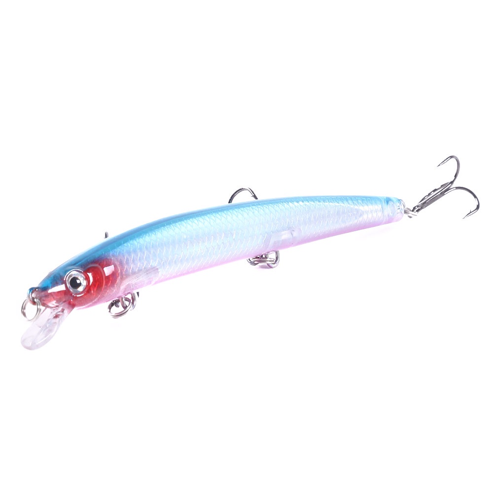 Hengjia 1pc Umpan Pancing Hard Plastic Bait Bentuk Ikan 3D Eyes Ukuran 13.5cm / 15.5g Laser Pattern Inside Fishing Lure 12 Color