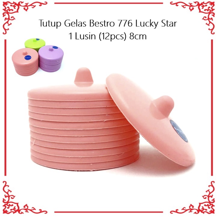 Tutup Gelas Bestro 776 Lucky Star 8cm 1 Lusin (12pcs)