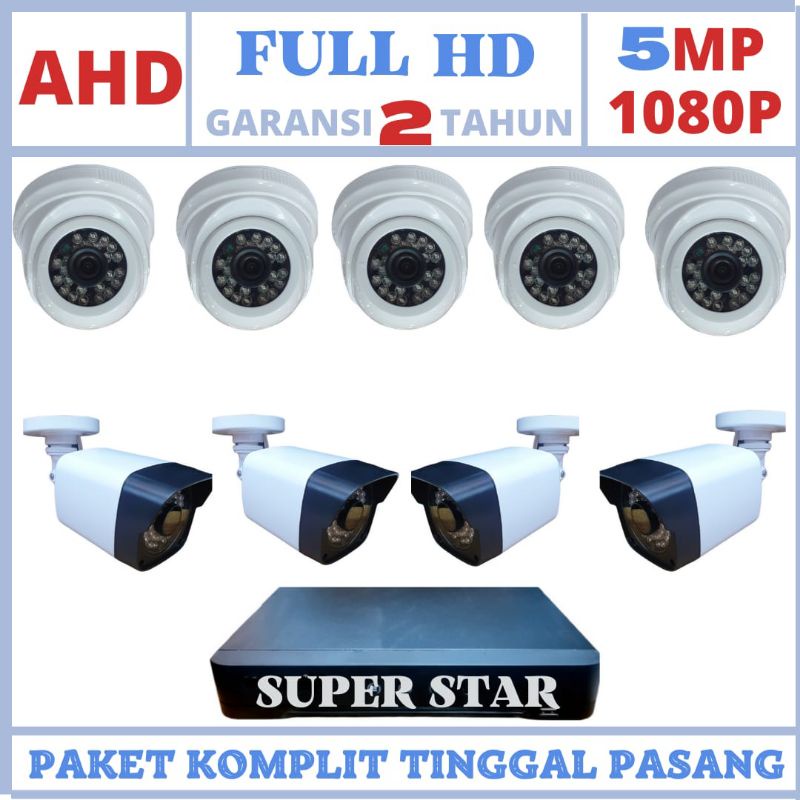 paket cctv 16 channel 9 kamera 5mp full hd ic sony lengkap siap pasang