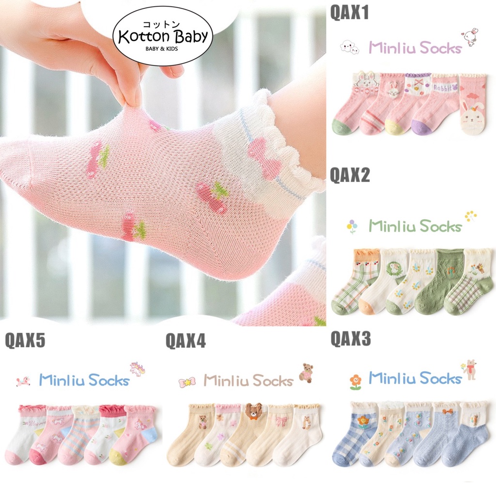 [5 PSG] 1-5 thn | KAOS KAKI BAYI ANAK IMPOR SOCKS LUCU KARAKTER KARTUN UNISEX Catalog QN QAX