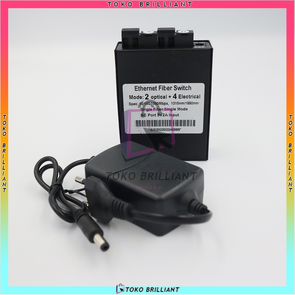 2F4E Konektor RJ45 / Converter saja Giga / Fullset Giga Fiber Converter Switch Media Converter Mode Fiber [BISA BAYAR COD]