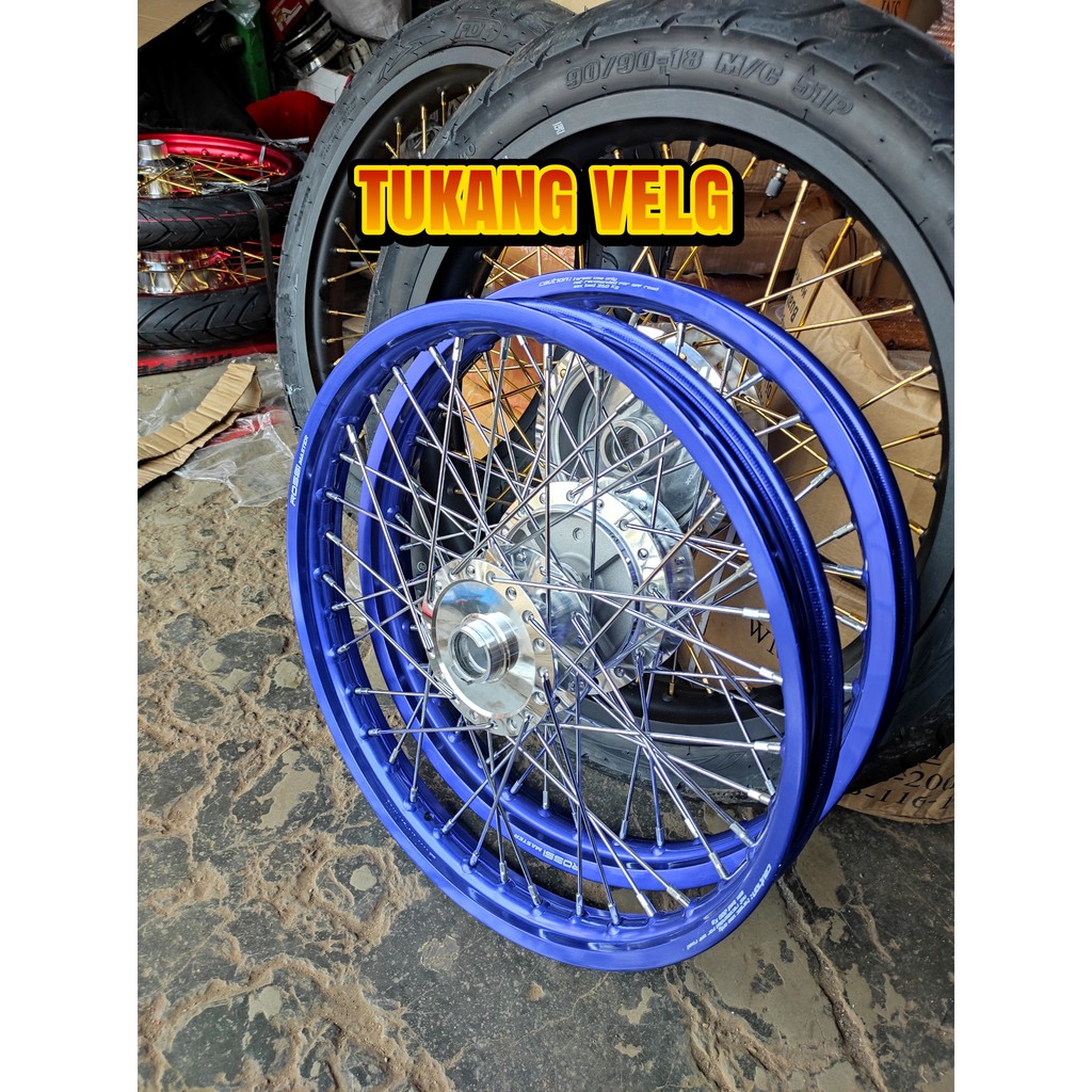 VELG JARI-JARI REVO FIT DAN REVO ABSOLUTE PAKETAN RING 17 BLUE DARK 140/140