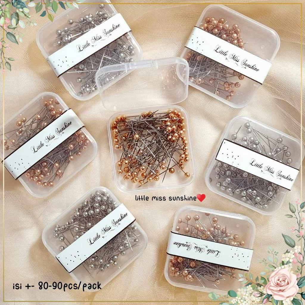 Jarum Pentul Super Platinum Silver Rose 4cm Anti Karat Accecories Untuk Hijab Kerudung Mukena Niqab 