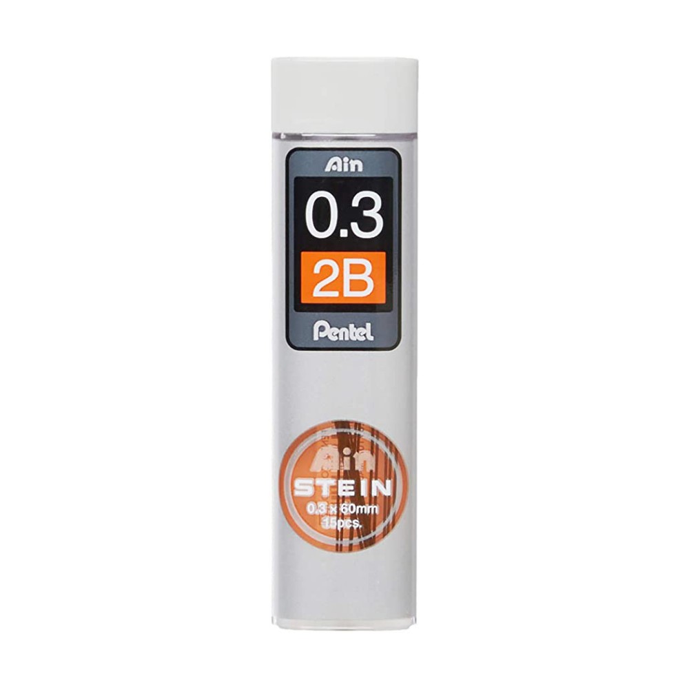 

Pentel AIN STEIN Mechanical Pencil Lead Refill 0.3mm 2B 15 Lead Isi Pensil Cetek