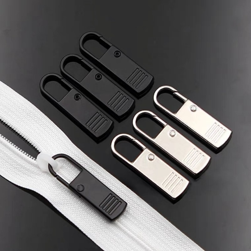 2pcs Kepala Resleting Snap Pengganti Universal Bahan Metal Untuk Perbaikan Tas Koper Travel