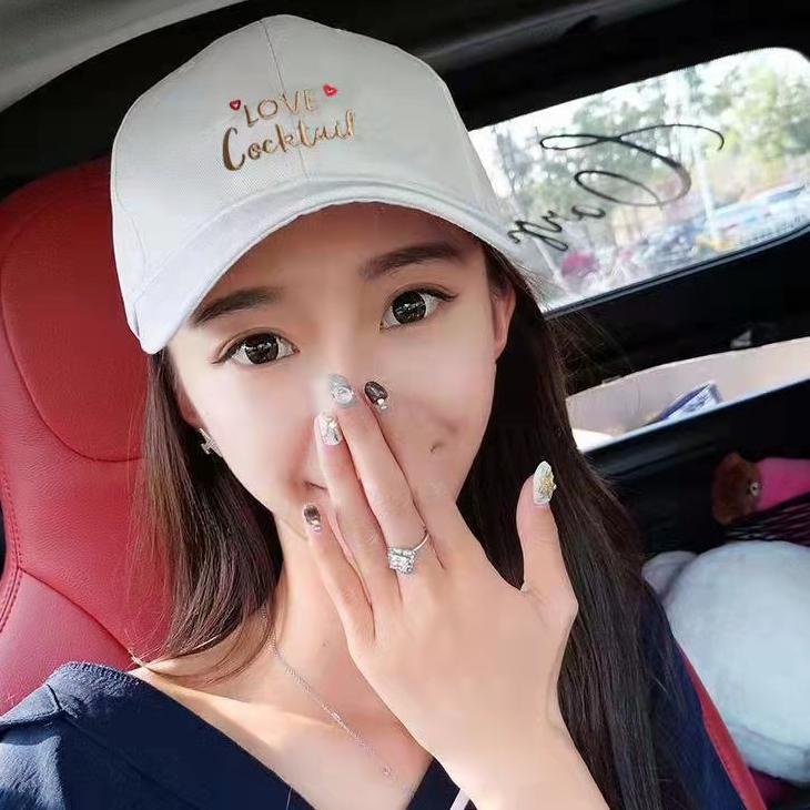 Harga Terbaik (Hello Girl)MZ14 Topi Baseball Wanita Import Motif Love Cocktail .