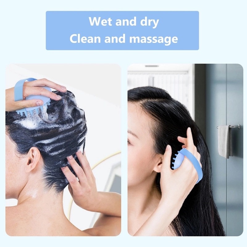 Silicone Head Body Scalp Massage Brush / Anti-Dandruff Hair Washing Comb Shampoo Shower Brush for Bathroom