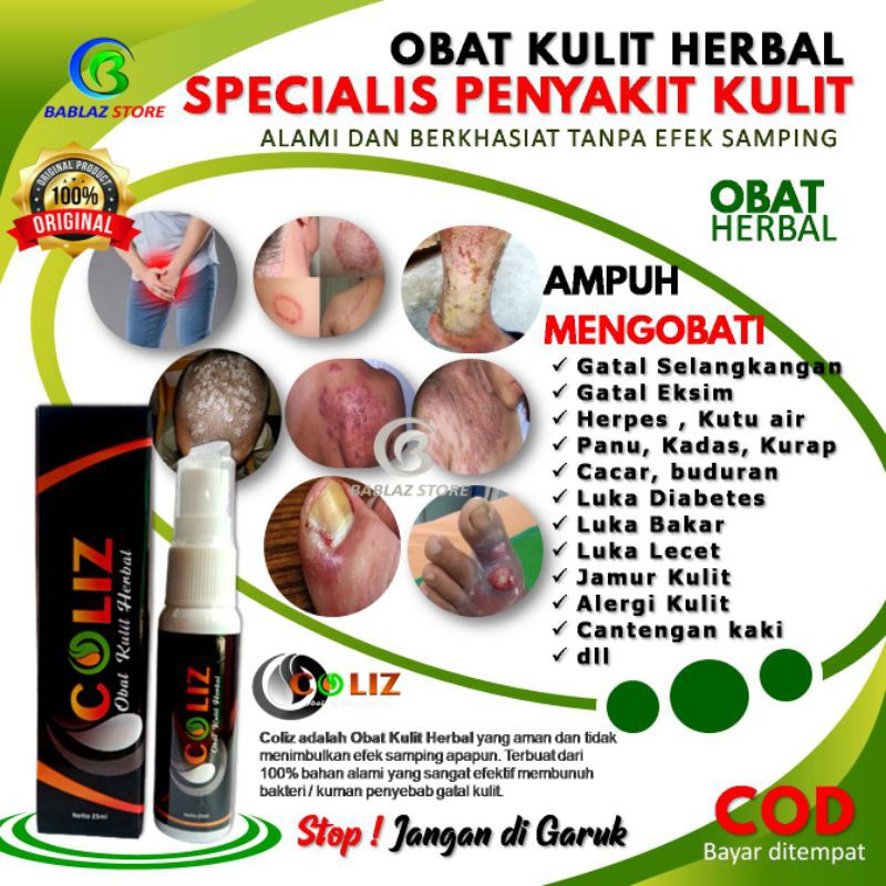 COLIZ OBAT GATAL KULIT AMPUH EKSIM PANU KADAS HERPES GATAL KEPALA BOROK LUKA LUAR CEPAT KERING AMPUH