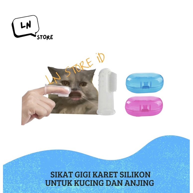 Sikat Gigi Kucing / Anjing Silikon Bahan Lembut