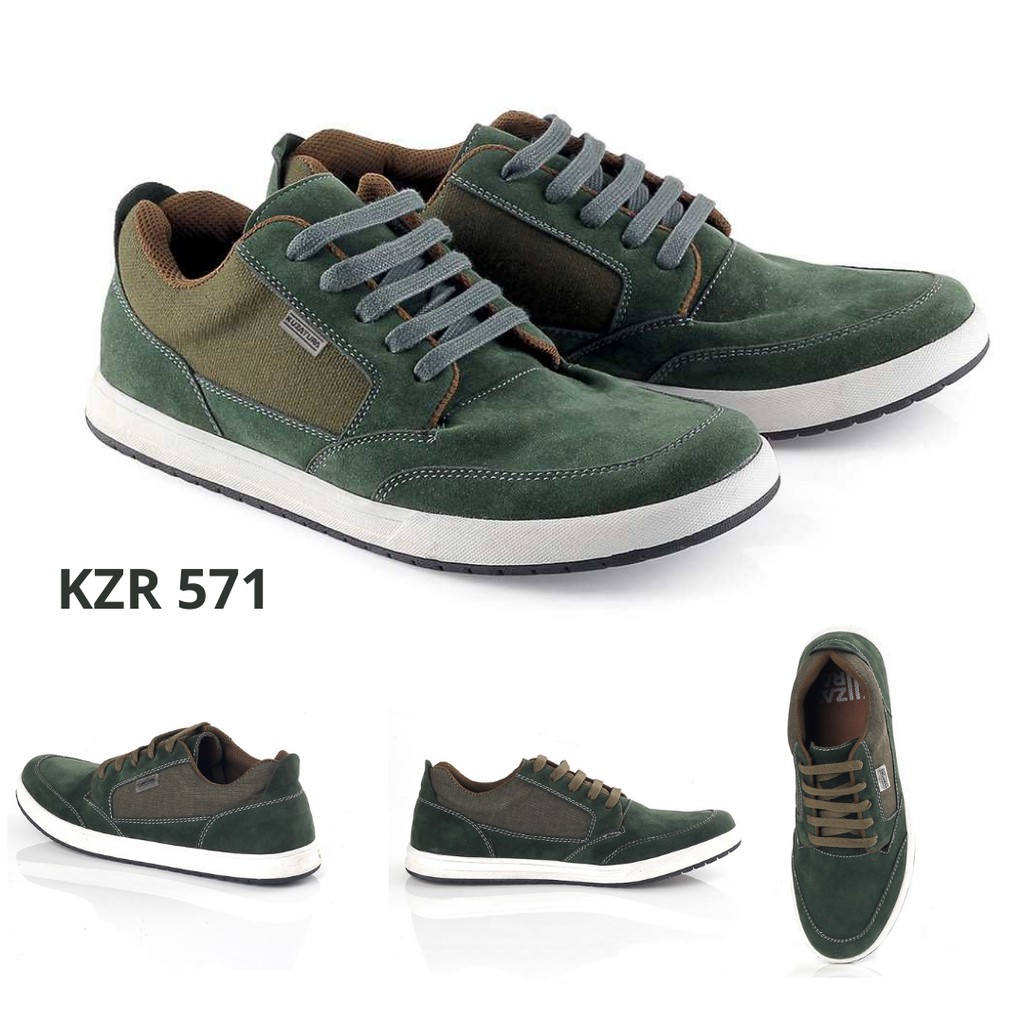 Sepatu Sneakers Kulit Asl Casual Pria Dengan Tali Keren Kuzatura Bandung Original