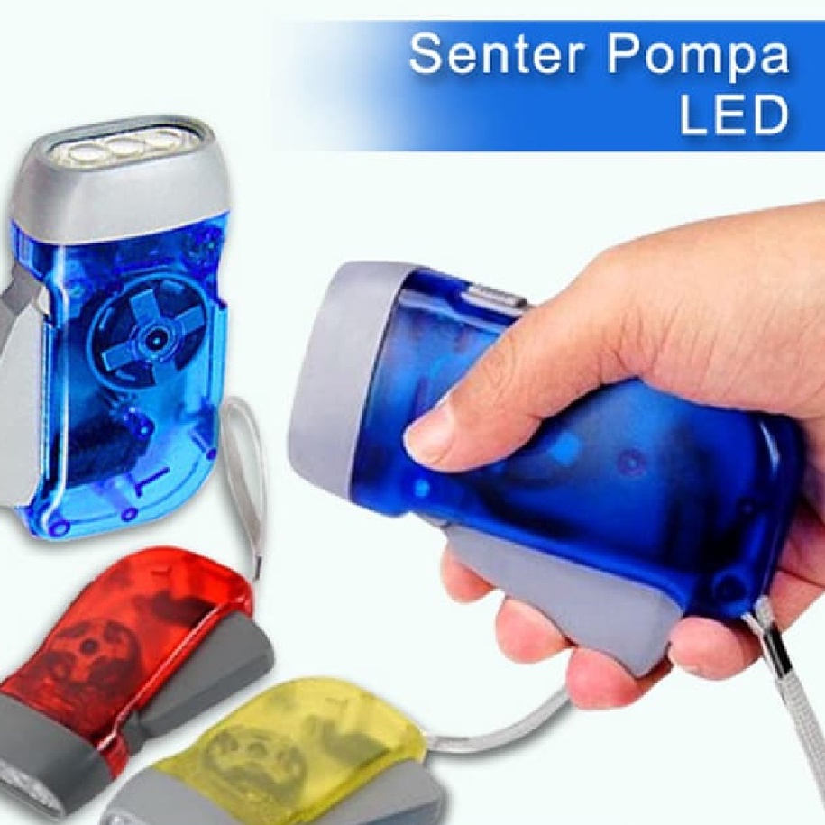 COD ✅ LAMPU Senter Pompa Tangan LED Tanpa Baterai Hand Press Emergency Flashlight