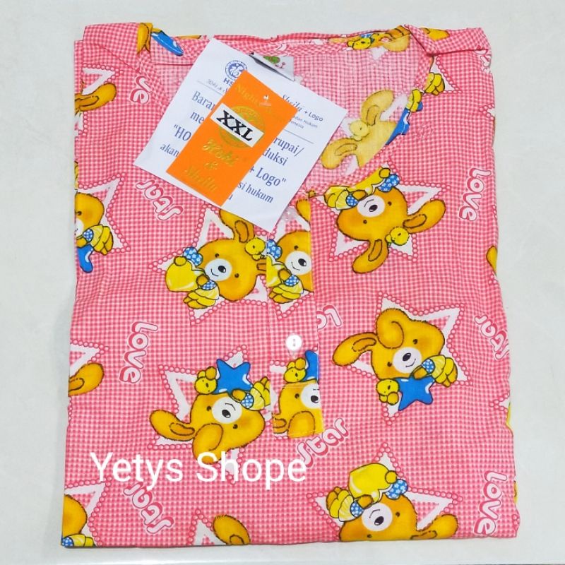 Hoki&Sheila Jumbo LD120 C3/4 Baju Tidur Piyama Fit XXL [Part 1]-LoveStar HS Peach