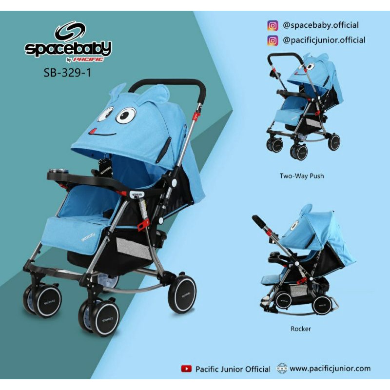 Kereta Bayi Baby Stroller Space Baby 329-1 Reversible Stir Kelambu Ayun