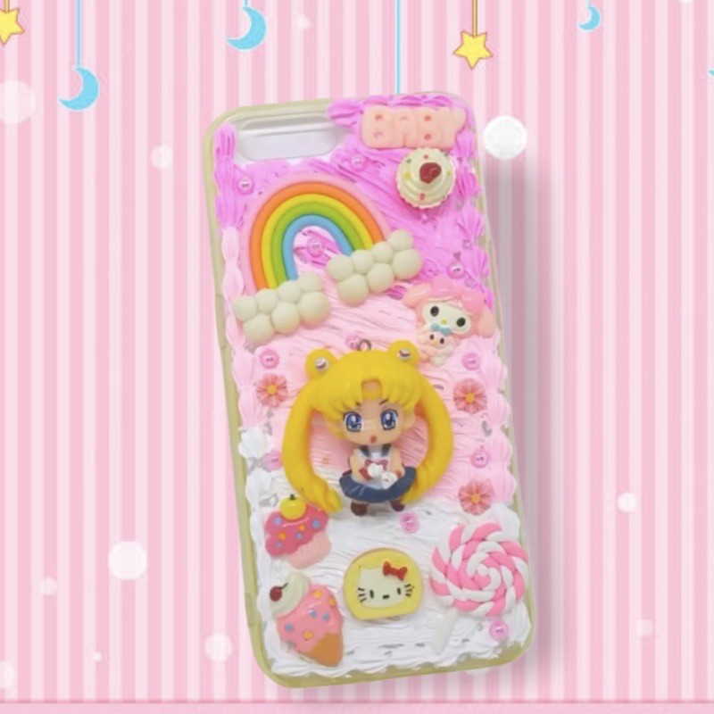 ANTICRACK Decoden case | creamy sailormoon case | handmade case lucu