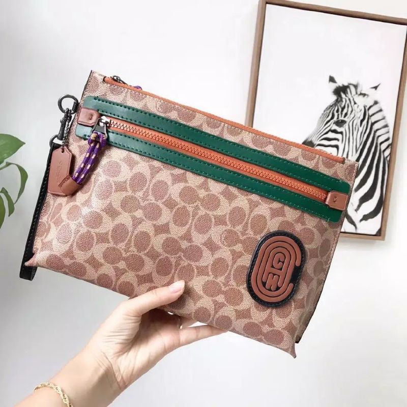 Clutch COACH Academy Pouch Signature Mirror Quality