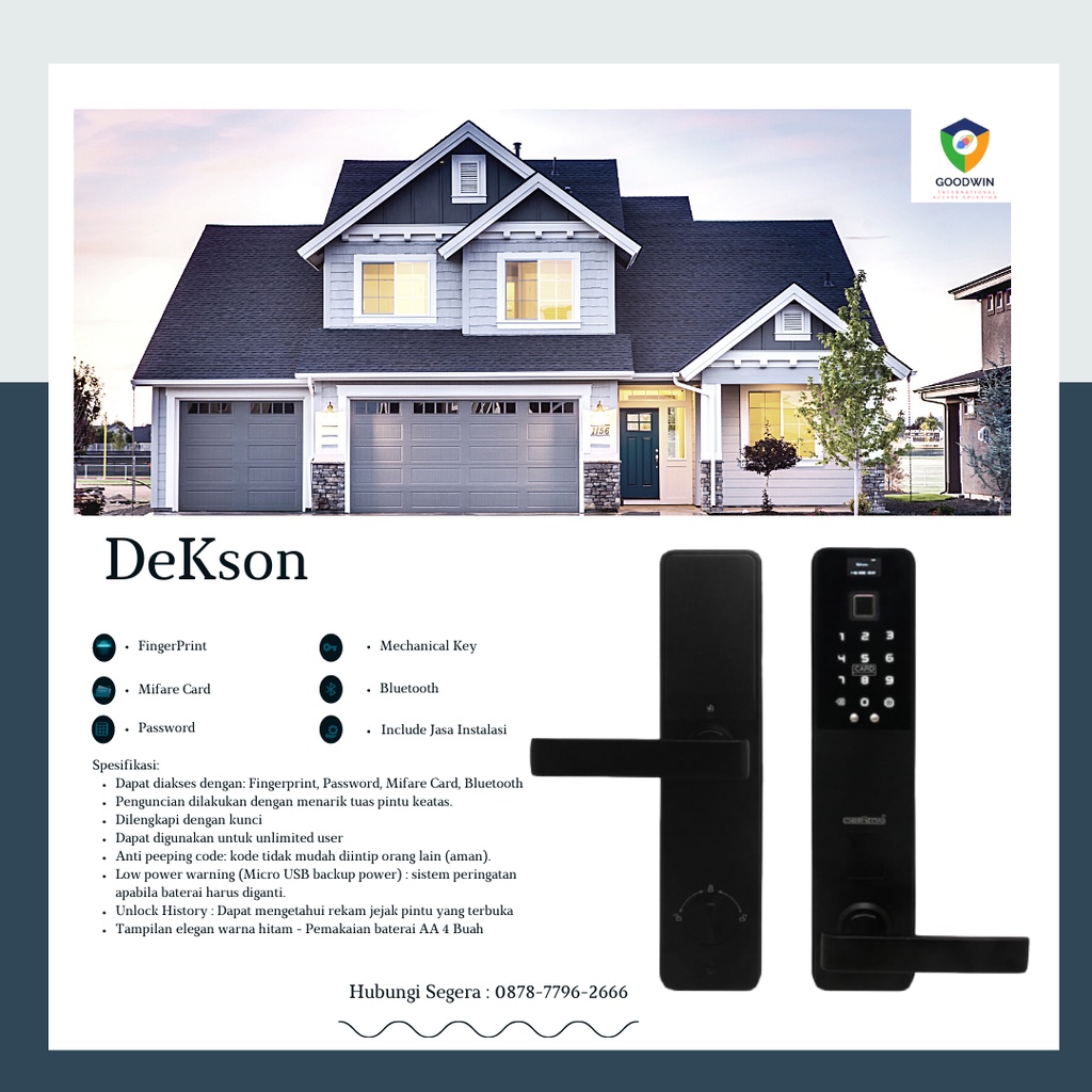 SMART DOORLOCK DEKSON EL 9112 MF FIN PASS