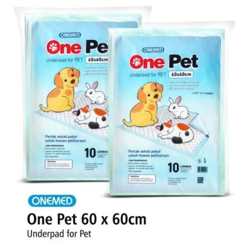 UNDERPAD ONEPET ONE PET ONEMED (PERLAK ALAS POPOK HEWAN 60x60cm)