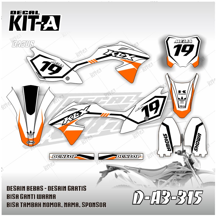 Decal Stiker Klx Bf 150 Putih Grafis  Dekal Striping Sticker New Klx Bf Extreme 2018 Decal Klx G